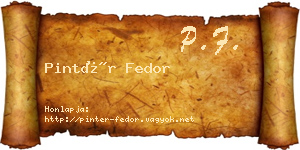 Pintér Fedor névjegykártya
